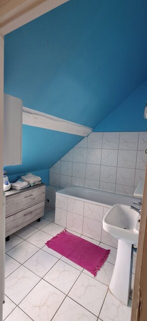 Hair dryer, soap, toilet paper