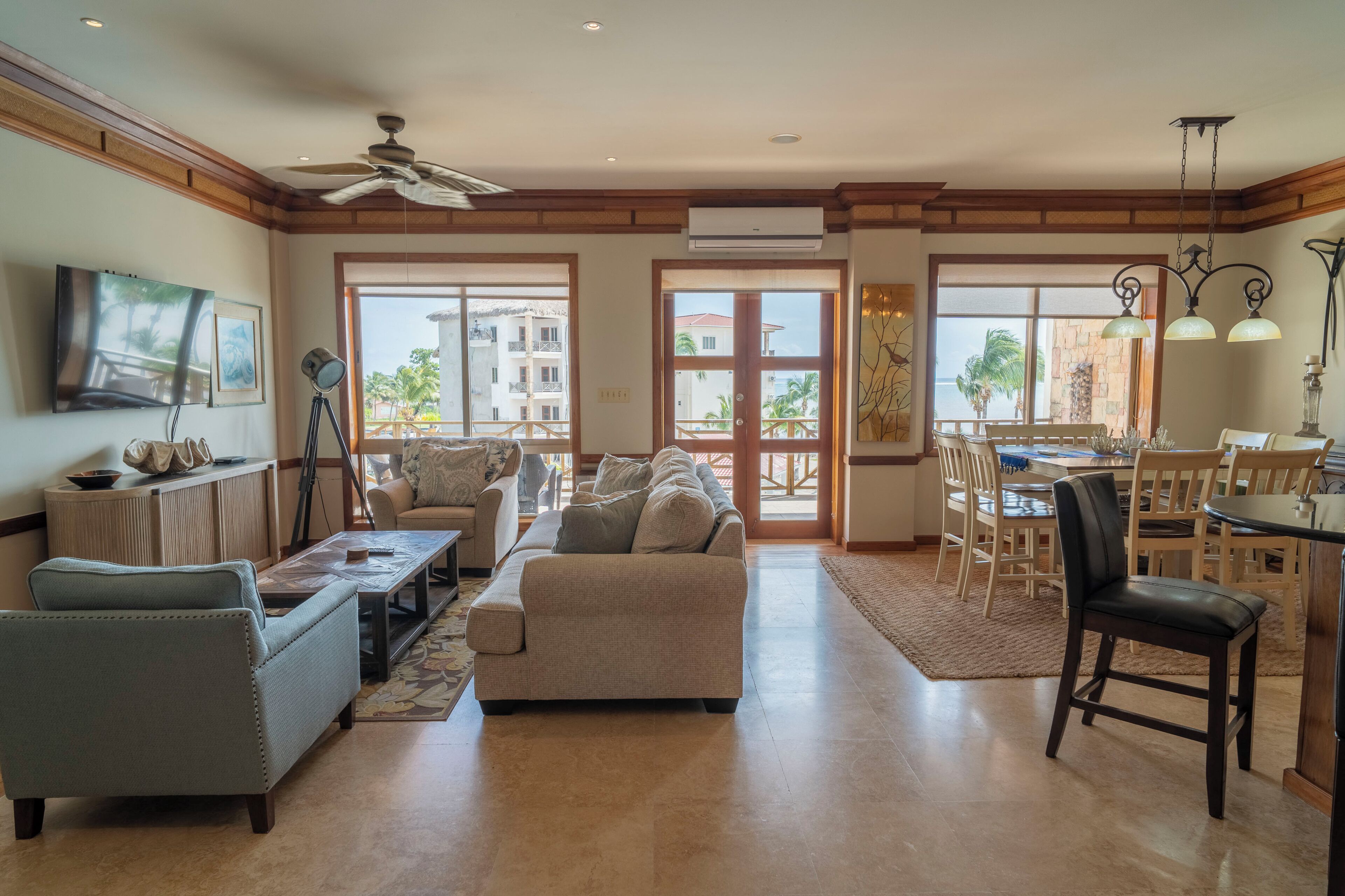 Family Condo, 2 Bedrooms, Air conditioning, Beachside | Premium bedding, in-room safe, laptop workspace, blackout drapes