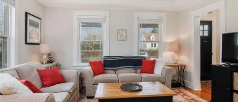Smart TV, fireplace, computer monitors