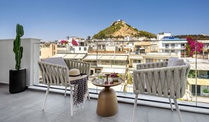 Panoramic Penthouse, Partial Sea View | Terrace/patio