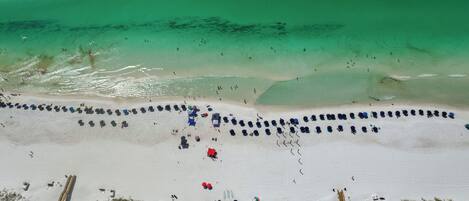 Sun-loungers, beach towels