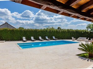 Apartment (Two Bedroom Holiday Home with Private) | Outdoor pool | Seasonal outdoor pool, sun loungers - Peaceful Murvica Villa Pool, Garden, and Modern Comfort (Policnik)