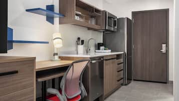 In-room safe, desk, laptop workspace, blackout drapes