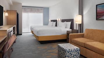 In-room safe, desk, laptop workspace, blackout drapes