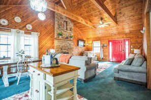 Smart TV, fireplace, table tennis, books