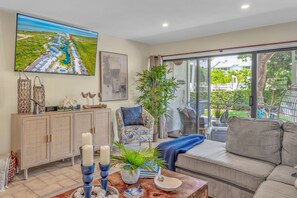 Smart TV, books, stereo