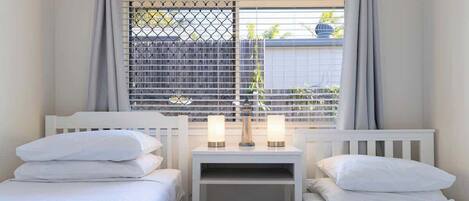 4 bedrooms, iron/ironing board, travel cot, WiFi