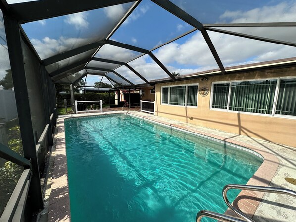 Outdoor pool, a heated pool
