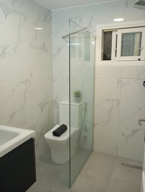 Shower, hair dryer, towels - Apartment 'Chakalaka -  2 Bedrooms 5' with Sea View, Wi-Fi and Air Conditioning (Leykada)
