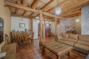 TV, fireplace, DVD player - Country House 'Hoyal' with Private Garden and Wi-Fi (Frumales)