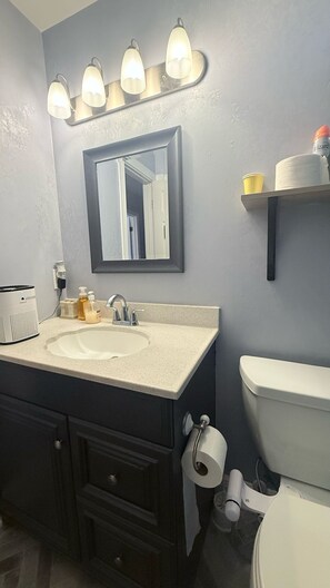 Shower, bidet, towels, soap - Charming Room with WiFi and AC in Palm Bay (Palm Bay)