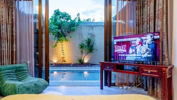 Comfort-Villa, Balkon, Gartenblick | Kostenloses WLAN, Bettwäsche