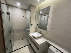 Assecador de cabells, bidet, tovalloles i sabó