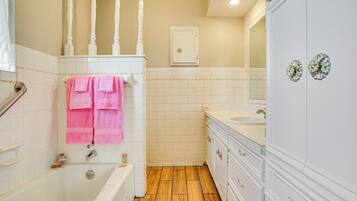 Hair dryer, towels