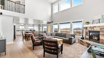 Smart TV, fireplace, video games