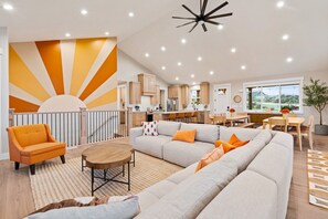 Smart TV, fireplace, video games, ping pong