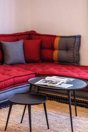 Comfort Apartment, Balcony, City View | Living area | Flat-screen TV - stylish apt up to 4 in Rethymno (Rethymno)