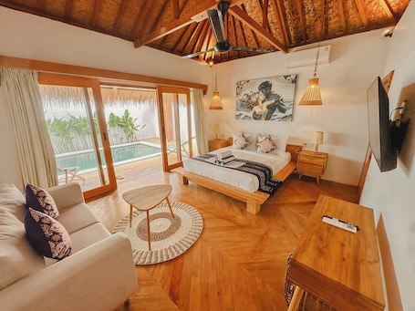 奢华别墅, 1 间卧室, 泳池景观, 海滨 | 免费 WiFi、床单