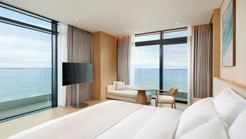 Corner Suite Double Ocean View | Verdunkelungsvorhänge, kostenloses WLAN, Bettwäsche