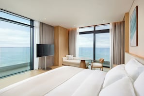 Corner Suite Double Ocean View | Mörkläggningsgardiner, gratis wi-fi och sängkläder