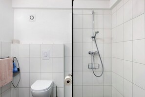 Ducha, secador de pelo y toallas