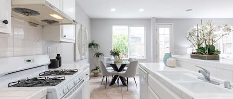 Microwave, stovetop, dishwasher