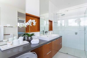 Dusche, Haartrockner, Shampoo