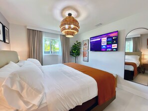 2 bedrooms, iron/ironing board, travel crib, free WiFi