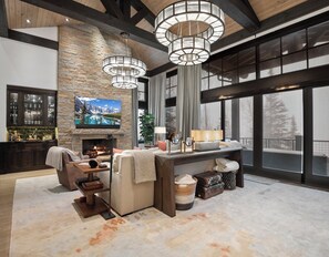 TV, fireplace, stereo