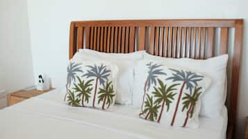 Deluxe Apartment, Kitchen, Beach View | 1 bedroom, minibar, in-room safe, laptop workspace
