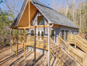 Exterior - Peaceful A-frame cabin with hot tub, forest views, modern comfort, and total privacy in nature. (Radford)