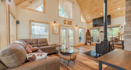 Peaceful A-frame cabin with hot tub, forest views, modern comfort