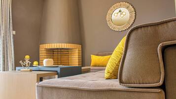 Classic Villa, 2 Bedrooms, Sea View | Living area | 50-inch Smart TV with satellite channels