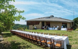 Outdoor banquet area