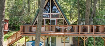 New Listing! Rustic Lakefront A-Frame Gem | Dock | Paddleboards