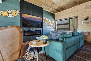 Smart TV, fireplace, video games