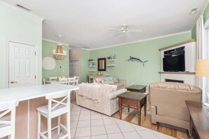 TV, DVD player, offices