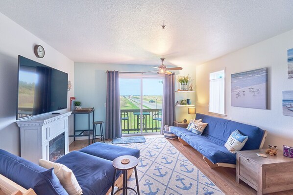 Smart-tv en een open haard