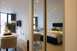 1 bedroom, desk, iron/ironing board