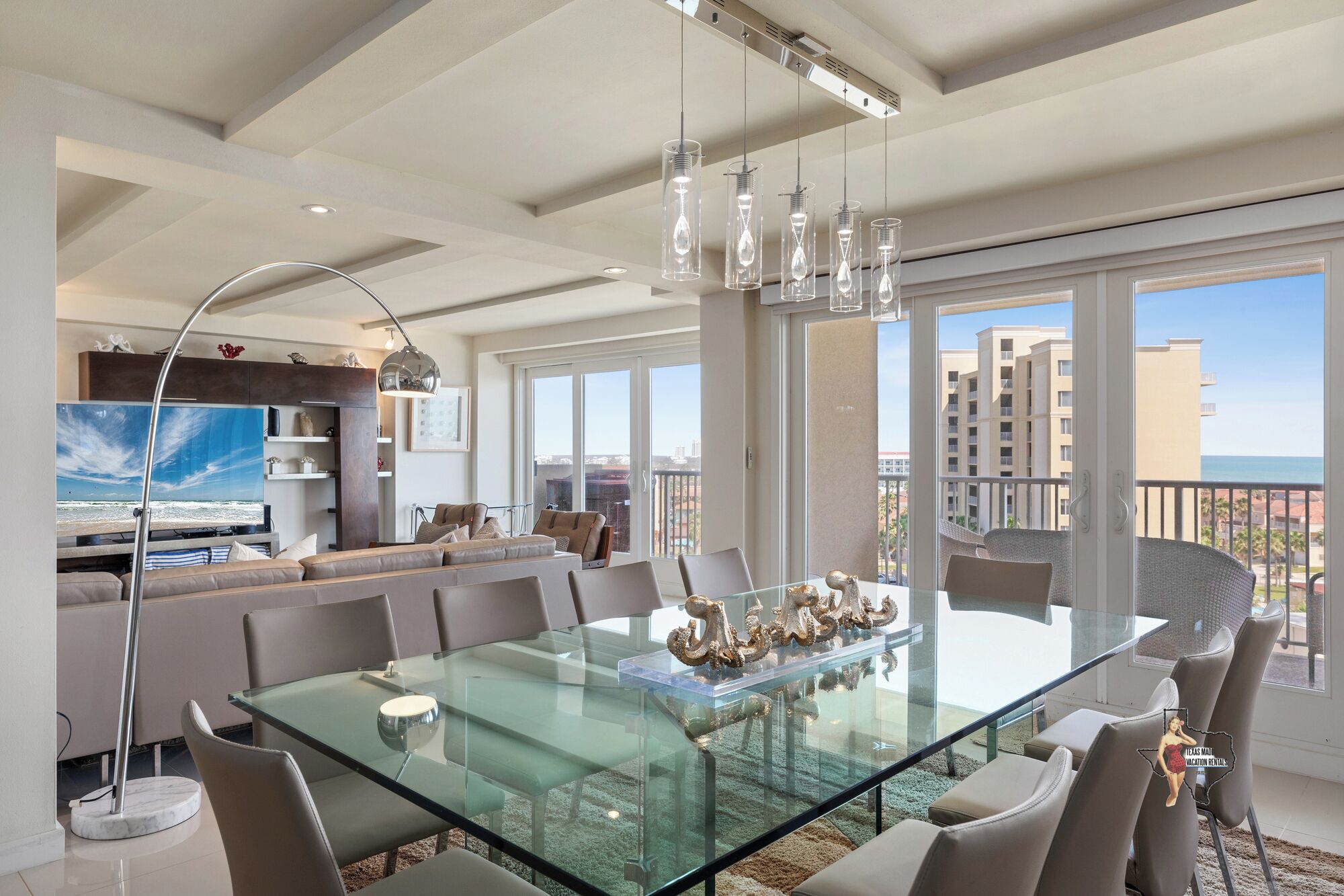 尊榮公寓, 3 間臥室, 陽台, 海景 | 房內用餐區