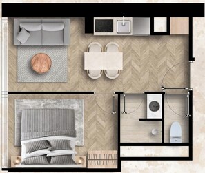 Floor plan - Opera - One Bedroom in Paris (Paris)