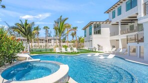 Outdoor pool, a heated pool