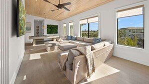 TV, fireplace, video games, offices