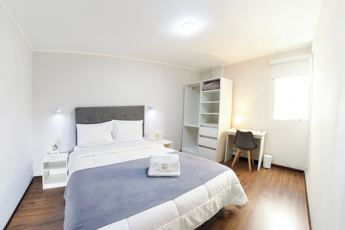 Comfort Room | Down comforters, individually decorated, individually furnished, desk