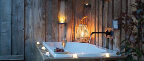 Eco-friendly toiletries, hair dryer, towels, soap