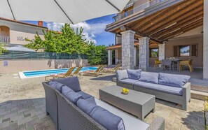 Outdoor dining - Villa Nasti AP-2 with Pool and seaview - Istriensonne 0777 (Banjole)