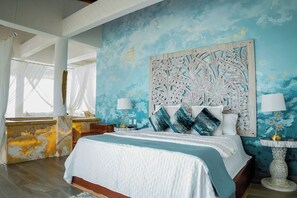 Luksus-suite - balkon - havudsigt | Premium-sengetøj, sengetøj