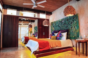 Habitación doble de lujo, 1 cama King size, alberca privada | Ropa de cama de alta calidad y ropa de cama 