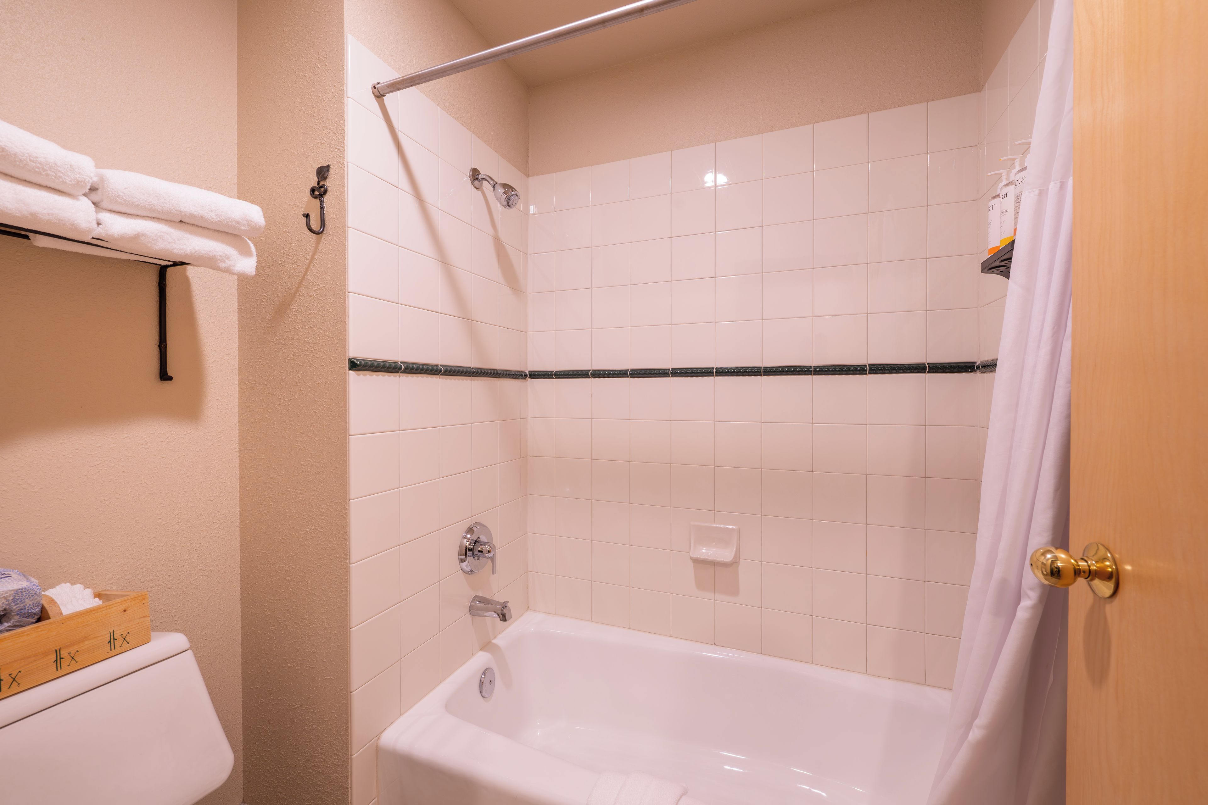 A bathroom with a bathtub, a shower, and a toilet.