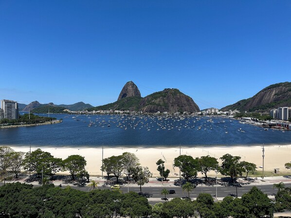 On the beach, white sand